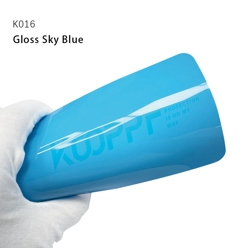 Gloss Sky Blue Car Wrap Film - 8,0mil selbstheilende TPU -Farbschutz Film | Kooppf